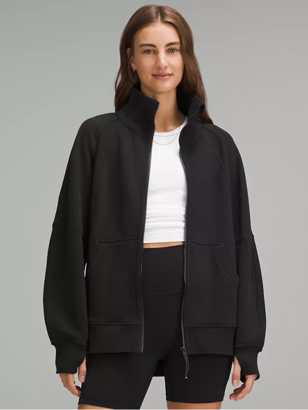 Lululemon Scuba Oversized Funnel-Neck Full Zip - Black, Size M/L